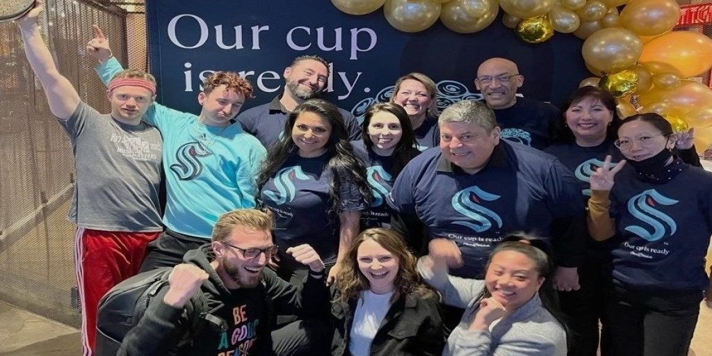 Brand Ambassadors in Seattle celebrating at the Climate Pledge Arena