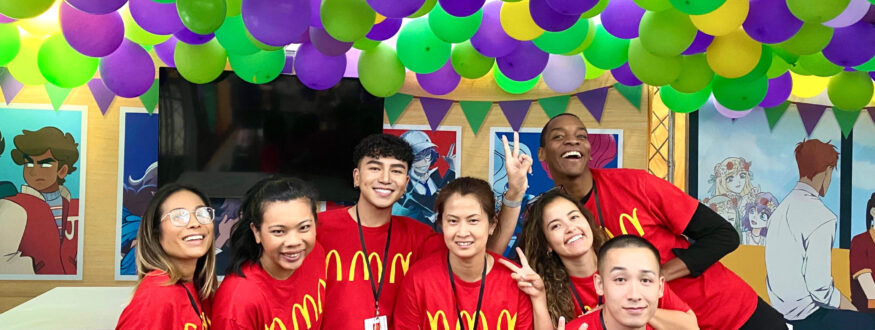 CEA Staffing brand ambassadors wearing McDonald's merch at Anime Expo LA!